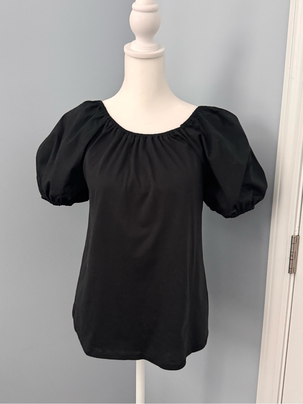 Black Puff Sleeve Women's Top Size Small
